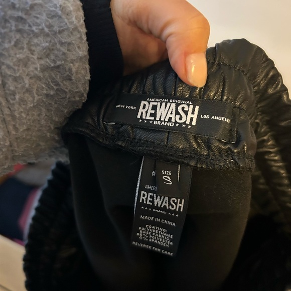 Rewash Black Faux Leather Drawstring Shorts - Picture 3 of 3